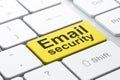 Privacy concept: Email Security on computer keyboard background