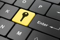 Privacy concept: Key on computer keyboard background Royalty Free Stock Photo