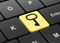 Privacy concept: Key on computer keyboard background Royalty Free Stock Photo