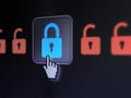 Privacy concept: Locks on digital computer screen Royalty Free Stock Photo