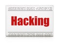 Privacy concept: newspaper headline Hacking Royalty Free Stock Photo