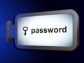 Privacy concept: Password and Key on billboard background Royalty Free Stock Photo