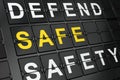 Privacy concept: Safe on airport board background