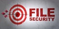 Privacy concept: target and File Security on wall background Royalty Free Stock Photo