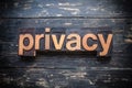 Privacy Concept Vintage Wooden Letterpress Type Word