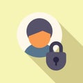 Privacy data avatar icon flat vector. Data secure