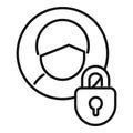 Privacy data avatar icon outline vector. Data secure