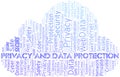 Privacy And Data Protection vector word cloud, made with text only. Royalty Free Stock Photo