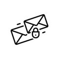 Black line icon for Privacy, email and message Royalty Free Stock Photo