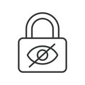 Privacy icon in line design. privacy, data, security, protection, confidentiality, trust, compliance on white background vector Royalty Free Stock Photo