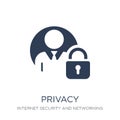 Privacy icon. Trendy flat vector Privacy icon on white background from Internet Security and Networking collection