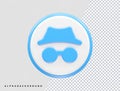 Privacy icon vector illustration element 3d rendering transparent eps Royalty Free Stock Photo