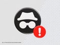 Privacy icon vector illustration element 3d rendering transparent eps Royalty Free Stock Photo