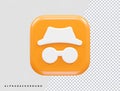 Privacy icon vector illustration element 3d rendering transparent eps Royalty Free Stock Photo