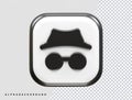 Privacy icon vector illustration element 3d rendering transparent eps Royalty Free Stock Photo
