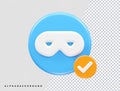Privacy icon vector illustration element 3d rendering transparent eps Royalty Free Stock Photo