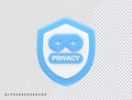 Privacy icon vector illustration element 3d rendering transparent eps Royalty Free Stock Photo