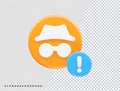 Privacy icon vector illustration element 3d rendering transparent eps Royalty Free Stock Photo