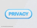 Privacy icon vector illustration element 3d rendering transparent eps Royalty Free Stock Photo