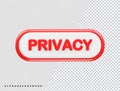 Privacy icon vector illustration element 3d rendering transparent eps Royalty Free Stock Photo