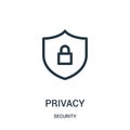 privacy icon vector from security collection. Thin line privacy outline icon vector illustration Royalty Free Stock Photo