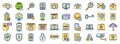 Privacy icons set vector color line Royalty Free Stock Photo