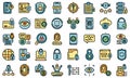 Privacy icons set vector flat Royalty Free Stock Photo