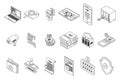Privacy icons set vector outline Royalty Free Stock Photo
