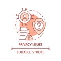 Privacy issues red concept icon