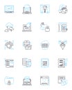 Privacy measures linear icons set. Encryption, Anonymity, Firewall, Security, Confidentiality, Surveillance, Privacy