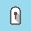 Privacy mode icon with security feature and keyhole