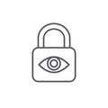 Privacy mode icon with security feature - lock