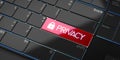 Privacy - modern computer keyboard Royalty Free Stock Photo