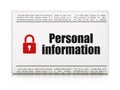 Privacy news concept: newspaper with Personal