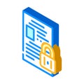 privacy padlock isometric icon vector illustration Royalty Free Stock Photo