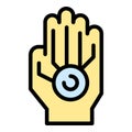 Privacy palm recognition icon vector flat