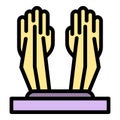 Privacy palm recognition icon vector flat