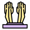 Privacy palm recognition icon vector flat