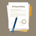 Privacy policy document paper legal aggreement signed stamp Royalty Free Stock Photo