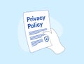 Privacy Policy, GDPR compliance and data security. Protection of confidential information concept. Privacy policy Royalty Free Stock Photo