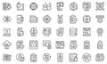 Privacy Policy icons set outline vector. Gdpr safety standard Royalty Free Stock Photo