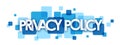 PRIVACY POLICY blue overlapping squares banner