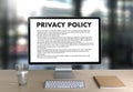 PRIVACY POLICY Private Security Protection, Businessman with prot Royalty Free Stock Photo