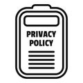 Privacy policy use icon outline vector. Private online paper