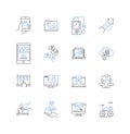 Privacy preservation line icons collection. Encryption, Anonymity, Confidentiality, Secrecy, Security, Shielding