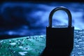 Privacy protection system concept. Database lock