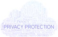 Privacy Protection vector word cloud, made with text only. Royalty Free Stock Photo