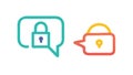 Privacy query icon: secure communication and data question, vector design Generative AI Royalty Free Stock Photo