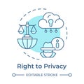Privacy right soft blue concept icon Royalty Free Stock Photo