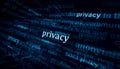 Privacy security and identity protection headline titles media 3d illustration